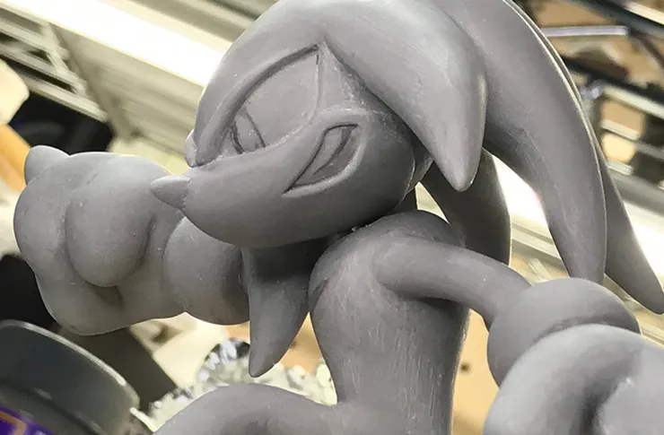 ソニックシリーズキャラ造形、制作途中：ナックルズ・ザ・エキドゥナ